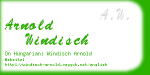 arnold windisch business card